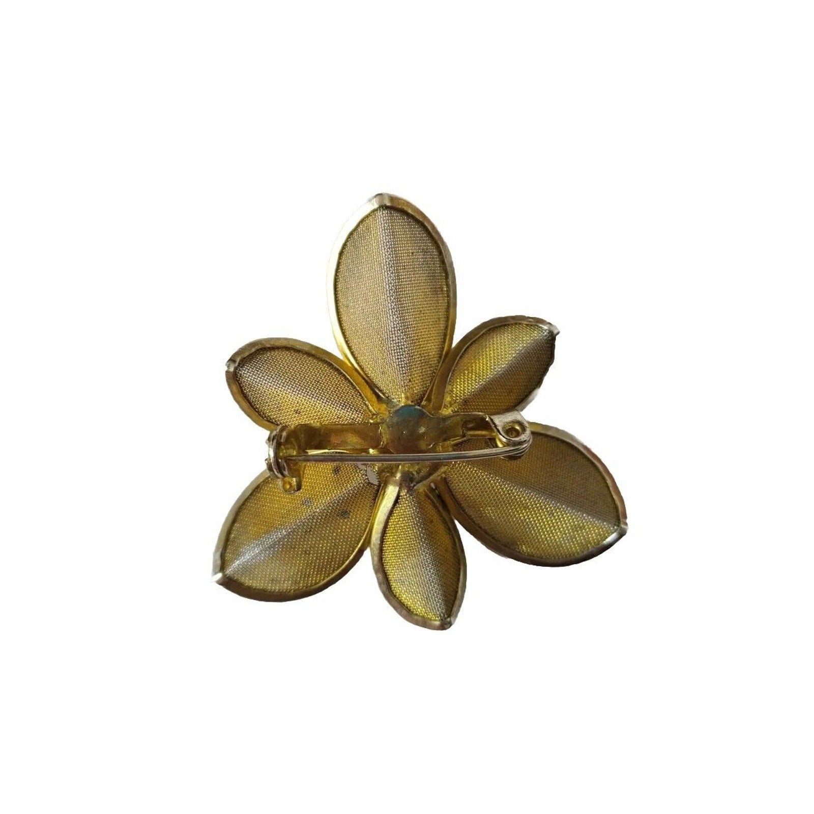 Vintage Women's Brooch Pin Gold Tone Plated Flower Estate Fashion Jewelry