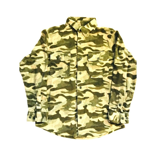 Outdoorlife Men`s Military Shirt Green Long Sleeve Button Up M