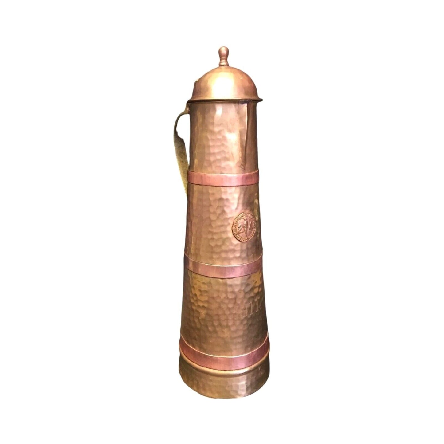 Antique Trophy 1911 Jewelers 24 Karat Club New York City Hammered Copper Brass