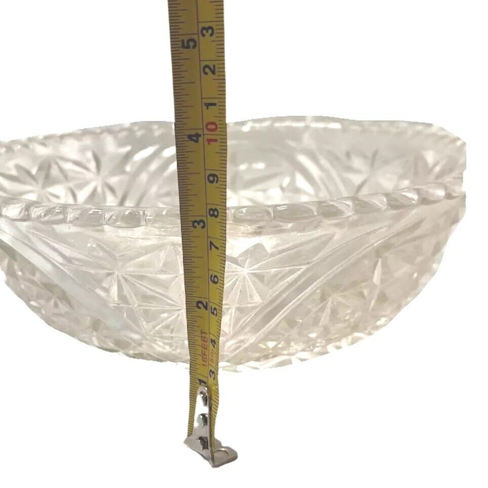 Vintage Anchor Hocking Crystal Glass Bowl 10.5"Stars & Bars