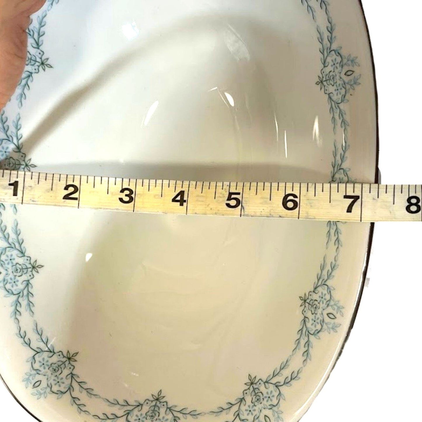 Vintage Franconia Krautheim Deep Serving Bowl White Porcelain Platinum Rim