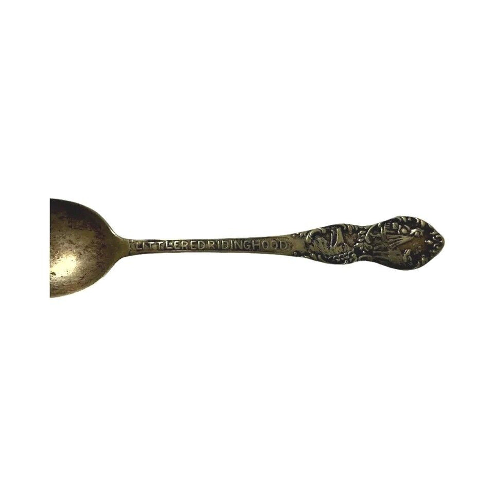 Antique Souvenir Spoon Teaspoon Baby Spoon Little Red Riding Hood Silver Plated