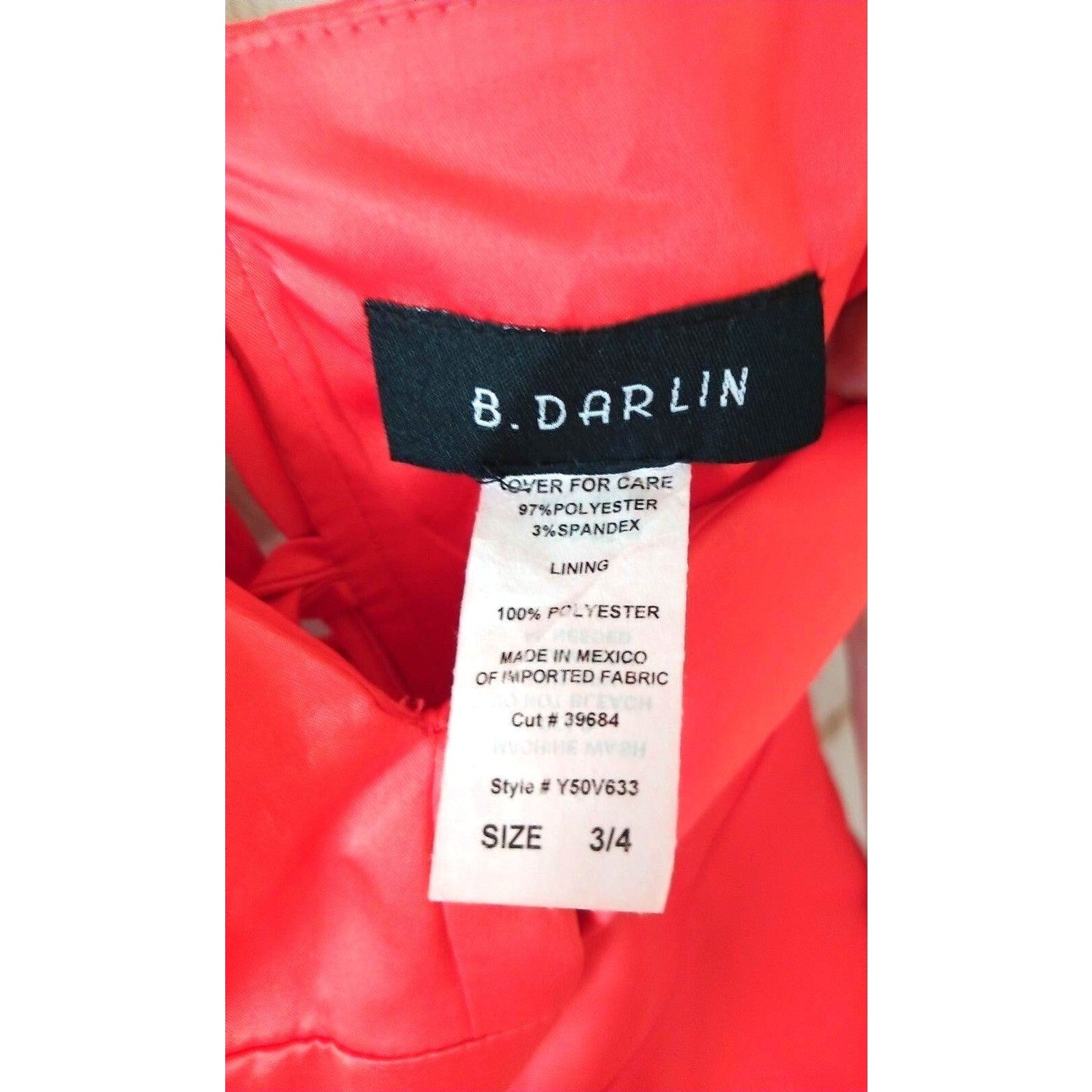 B. Darlin Silk Red Cocktail Party Mini Dress backless - Women's Size 3/4 XS