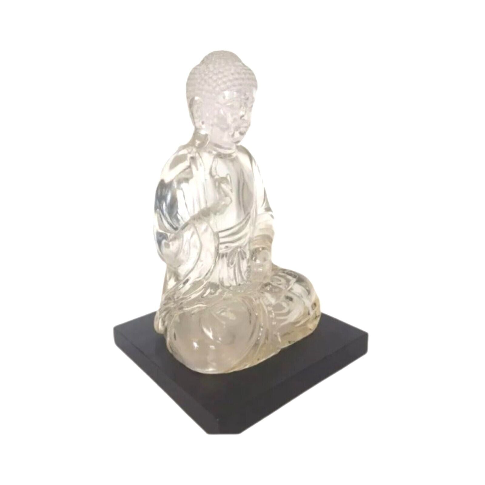 Vintage Lucite Sitting Buddha Statue – Elegance in Translucent Sculpture