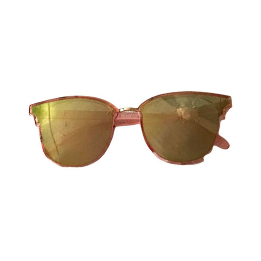 Women`s Sunglasses Orange Red Frame Golden Lens 100% UV