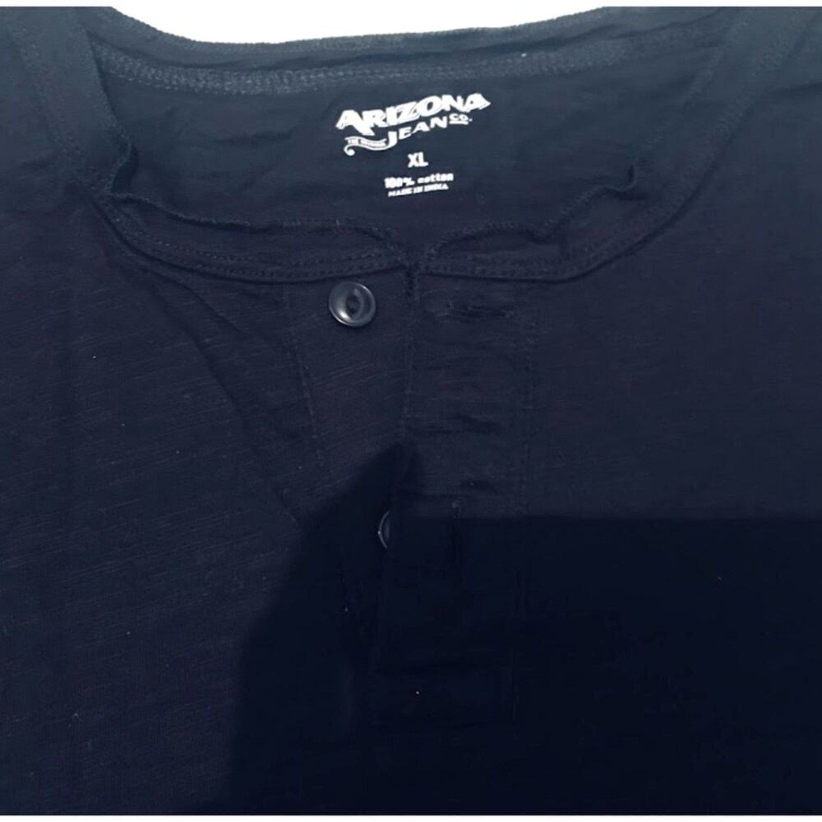 NWOT Arizona Jeans Men`s Casual T-shirt Black XL 100% Cotton Short Sleeve