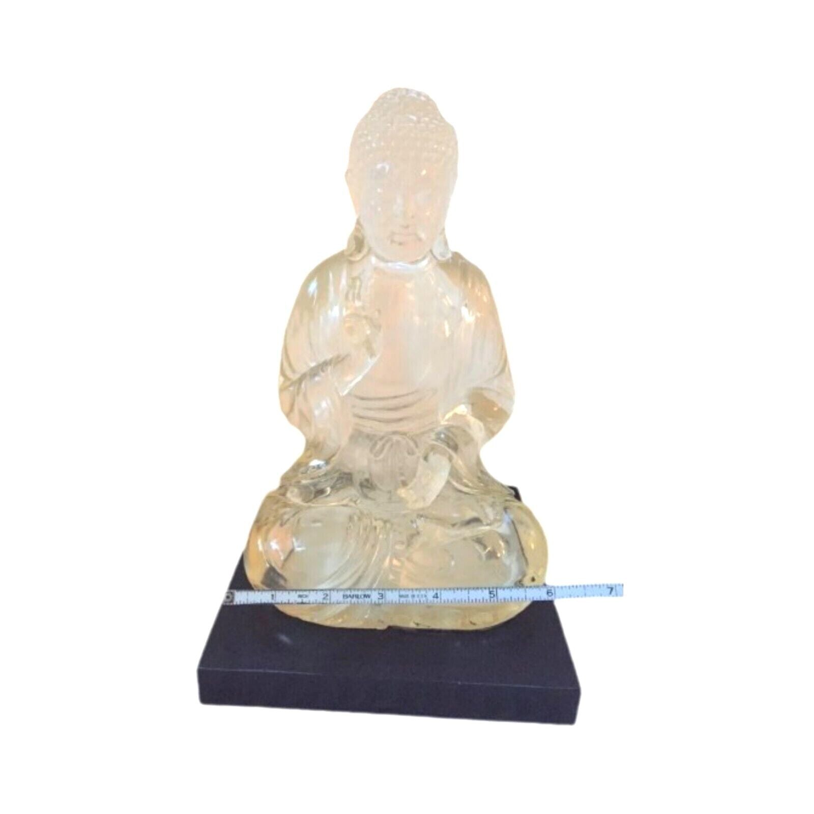 Vintage Lucite Sitting Buddha Statue – Elegance in Translucent Sculpture