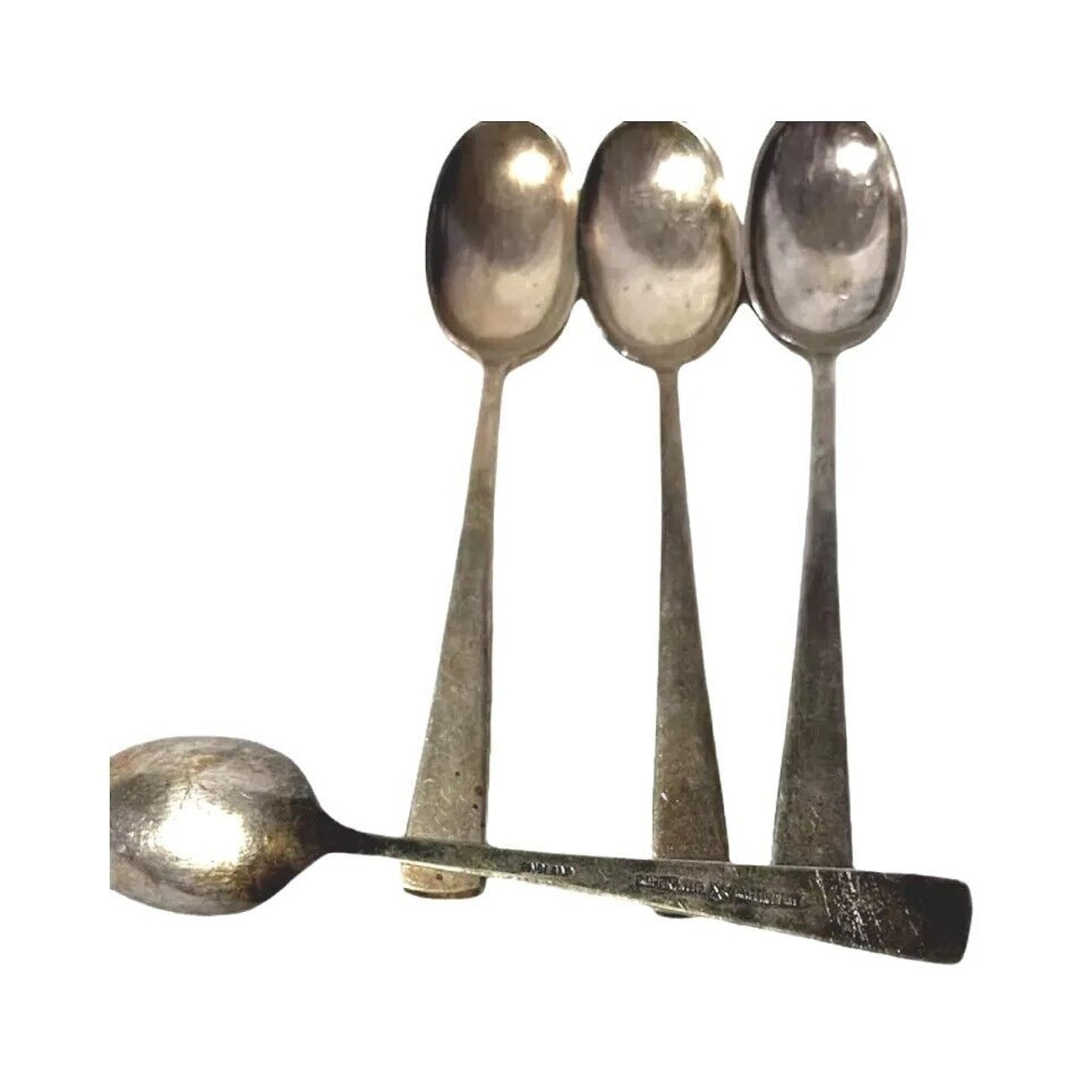 Antique England Silverplate 4 Serving Spoons