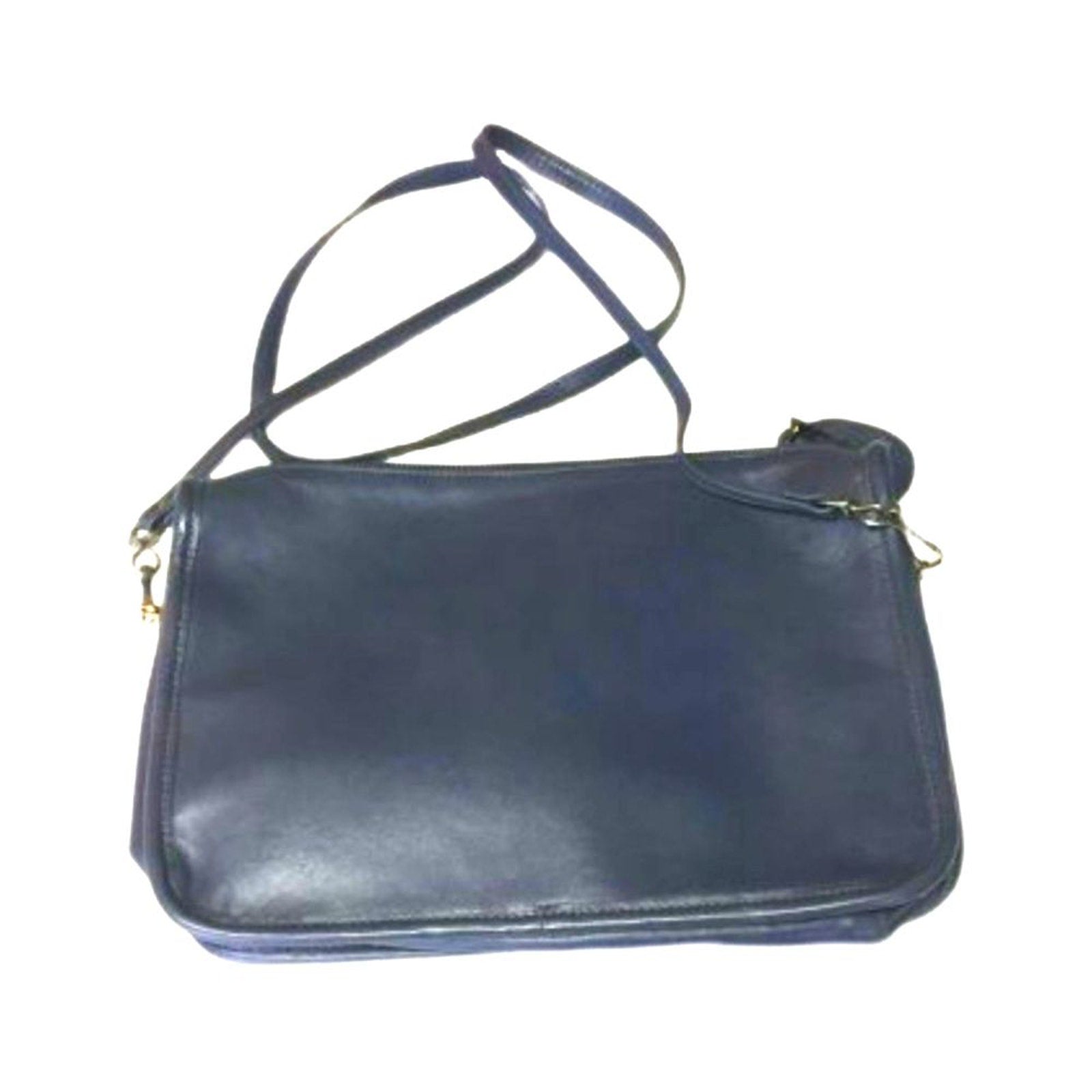 Vintage Etra Women's Classic Navy Blue Crossbody Bag Genuine Leather