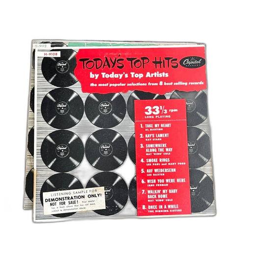 Today`s Top Hits By Todays Top Artists LP Vinyl 10`` Capitol H-9108 Vintage