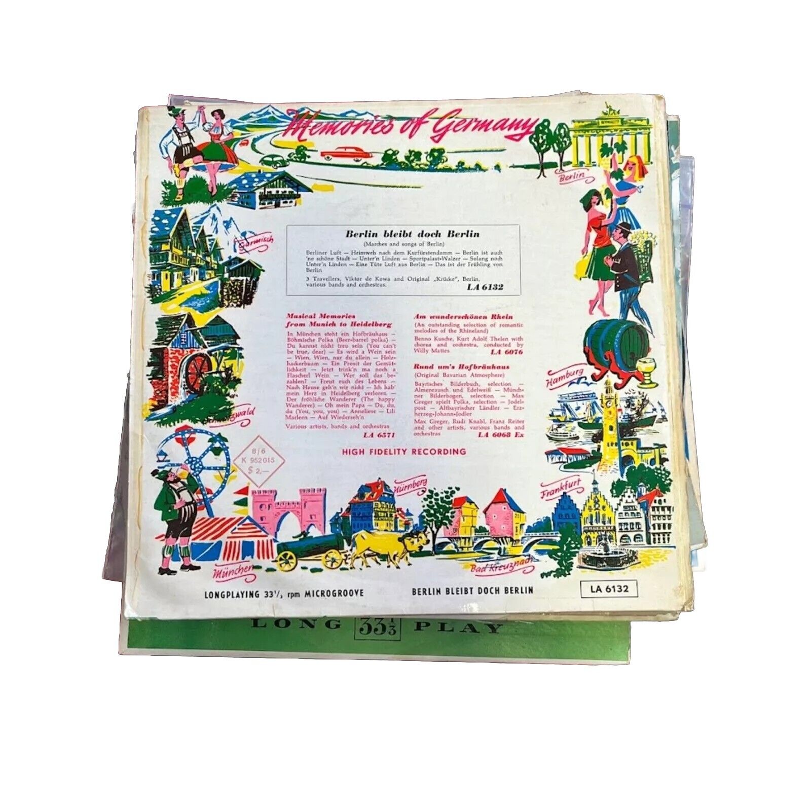 Berlin Bleibt Doch Berlin-Memories Of Germany LA6132 Vinyl Lp 10" Record