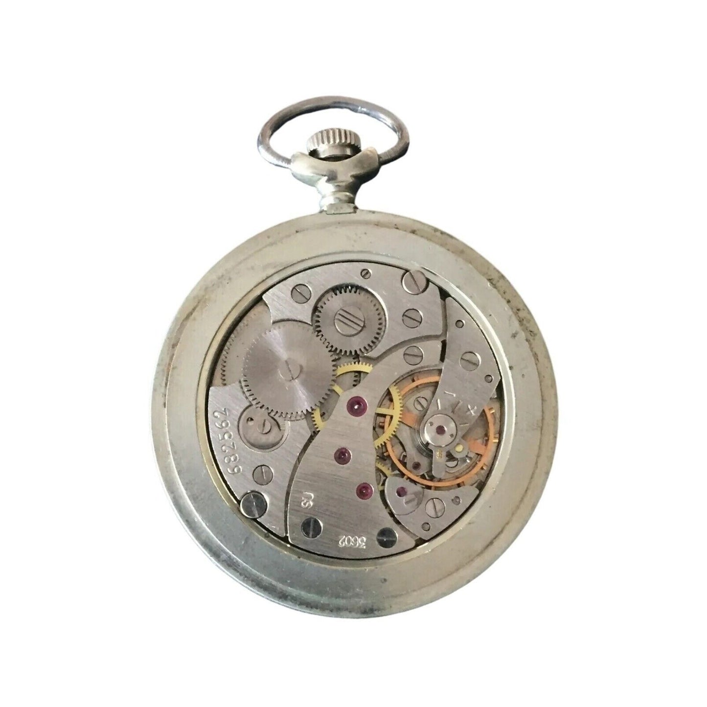 Molnija Pocket Watch Men's Antique Russian Open Face 18 Jewels One Hunter Wolfs