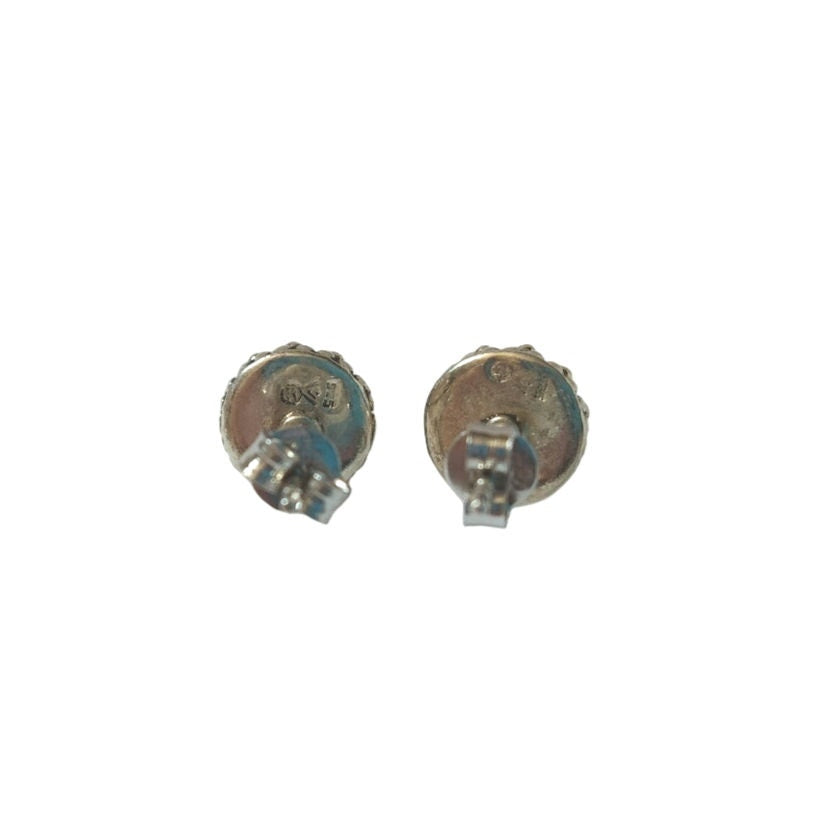 Vintage Silpada Cabochon Green Peridot Stud Earrings Sterling Silver 925 Screw
