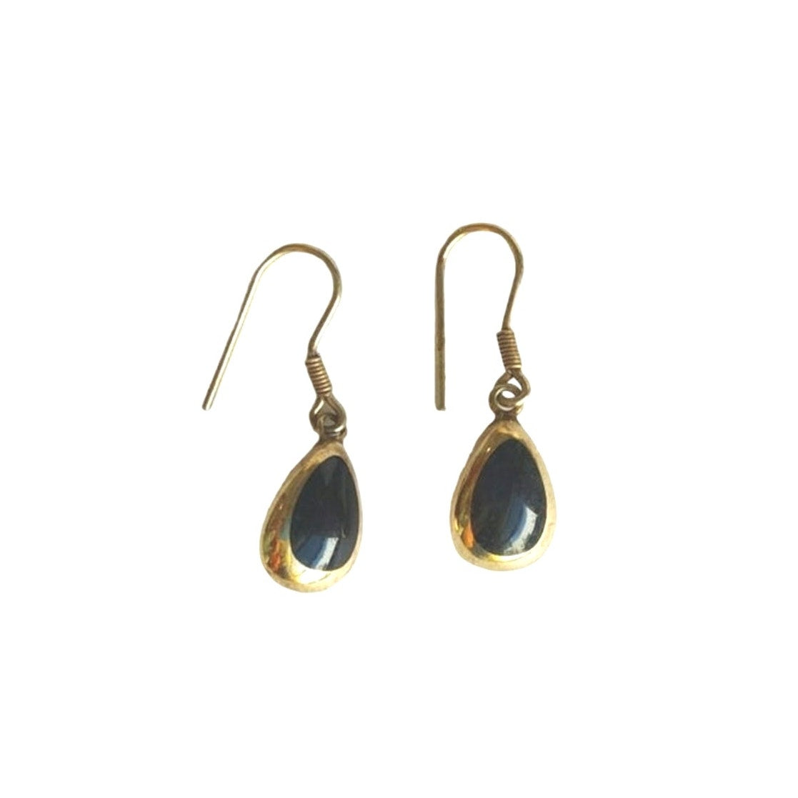 Silpada Mexico Black Obsidian Teardrop Dangle Earrings Sterling Silver 925 Hook