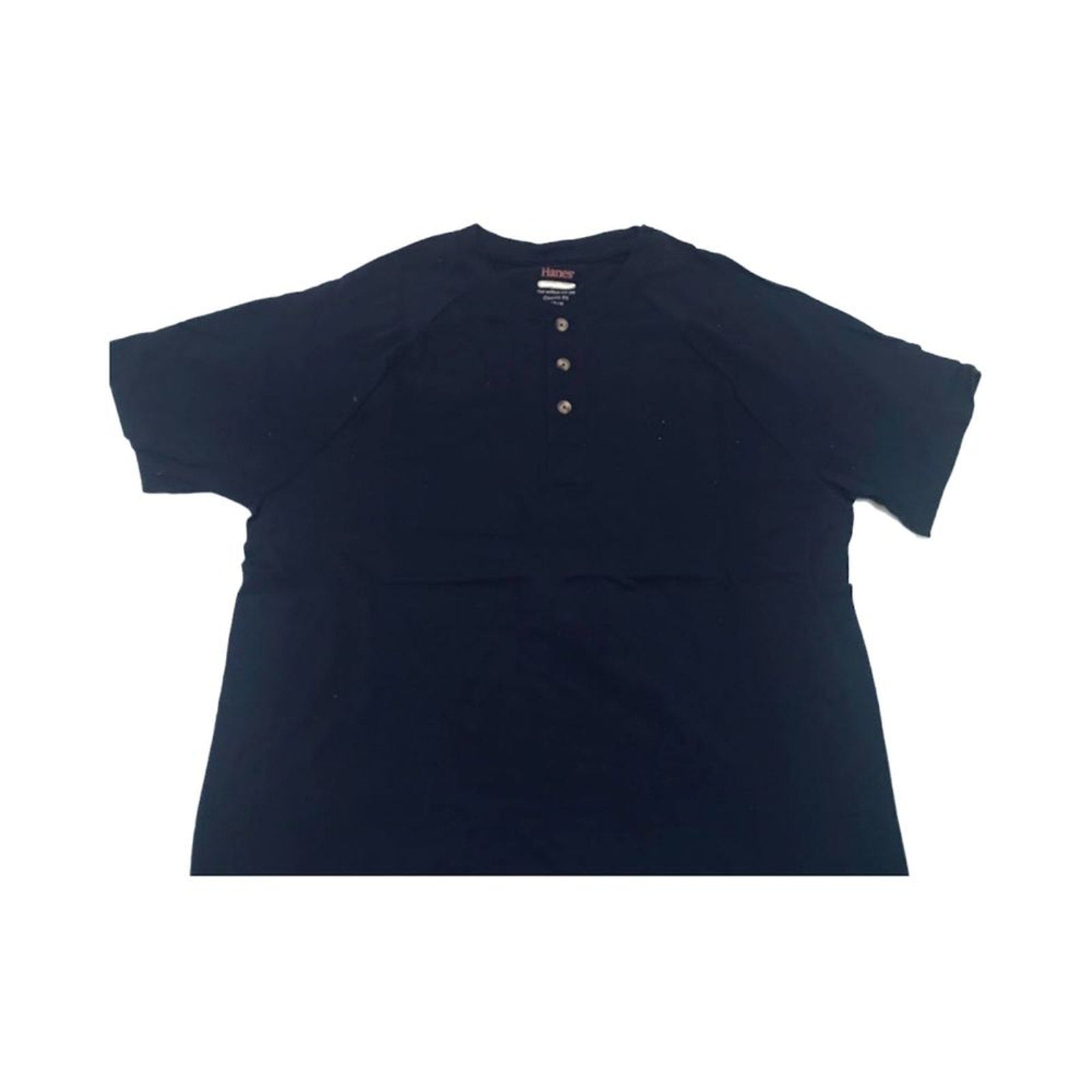 NWOT Hanes Men`s Casual T-shirt Black Classic Fit L Cotton Short Sleeve