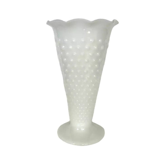 Vintage Large Hobnail Vase Milk Glass Anchor Hocking