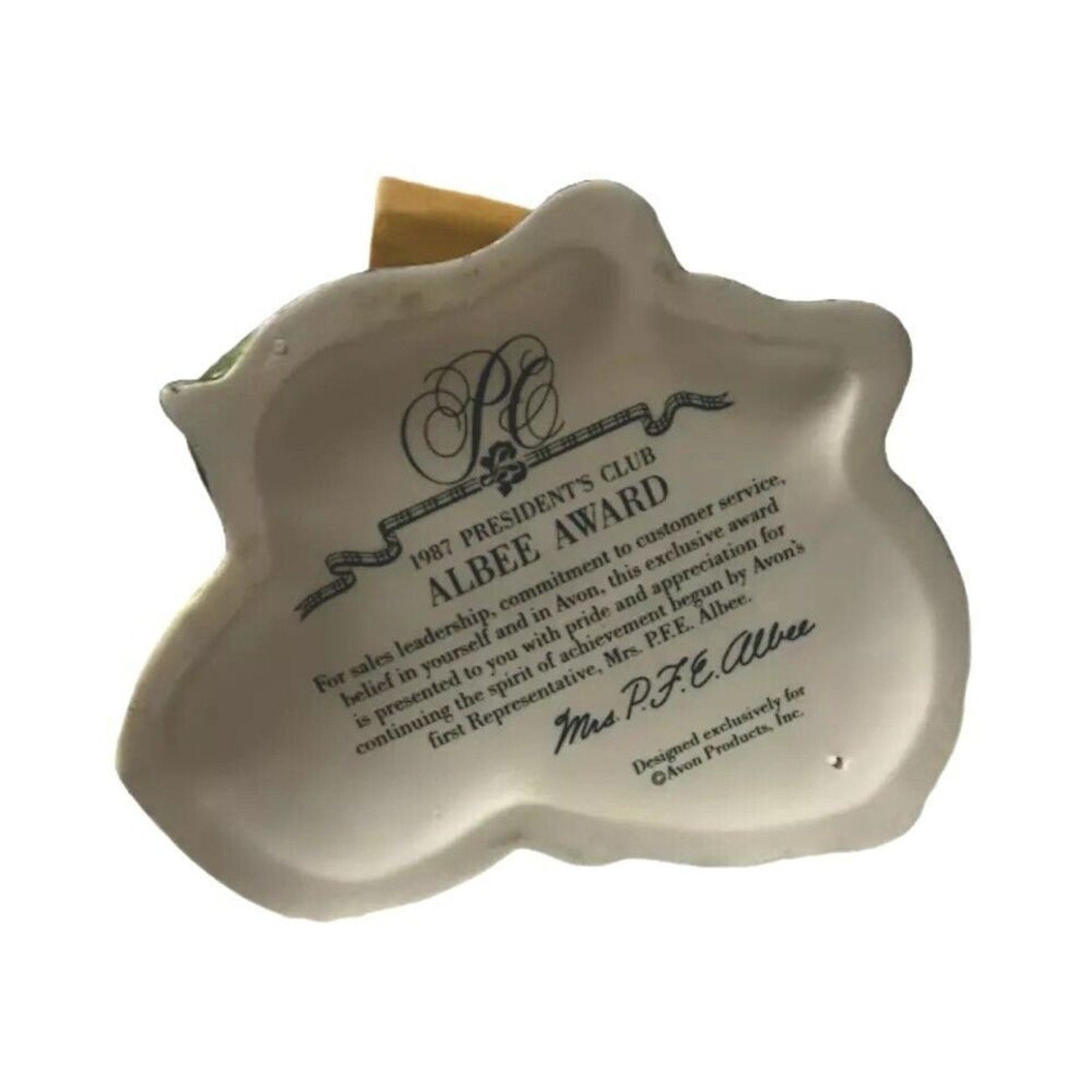 Avon 1987 Mrs. PFE Albee President's Club Award Estate Porcelain Figurine