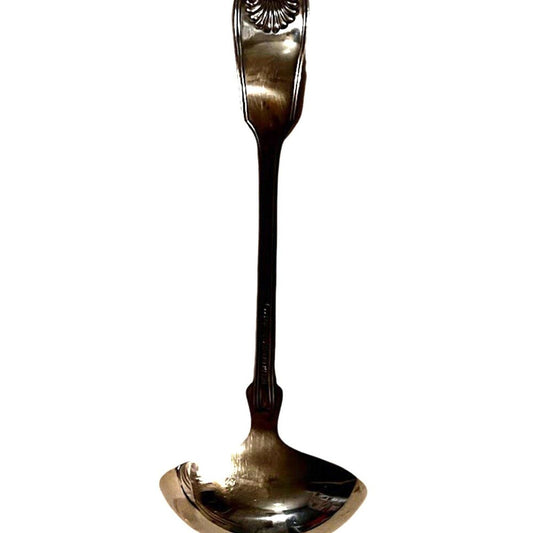 Vintage Ladle Soup Serving Wife Spoon Floral Pattern Stainless Steel