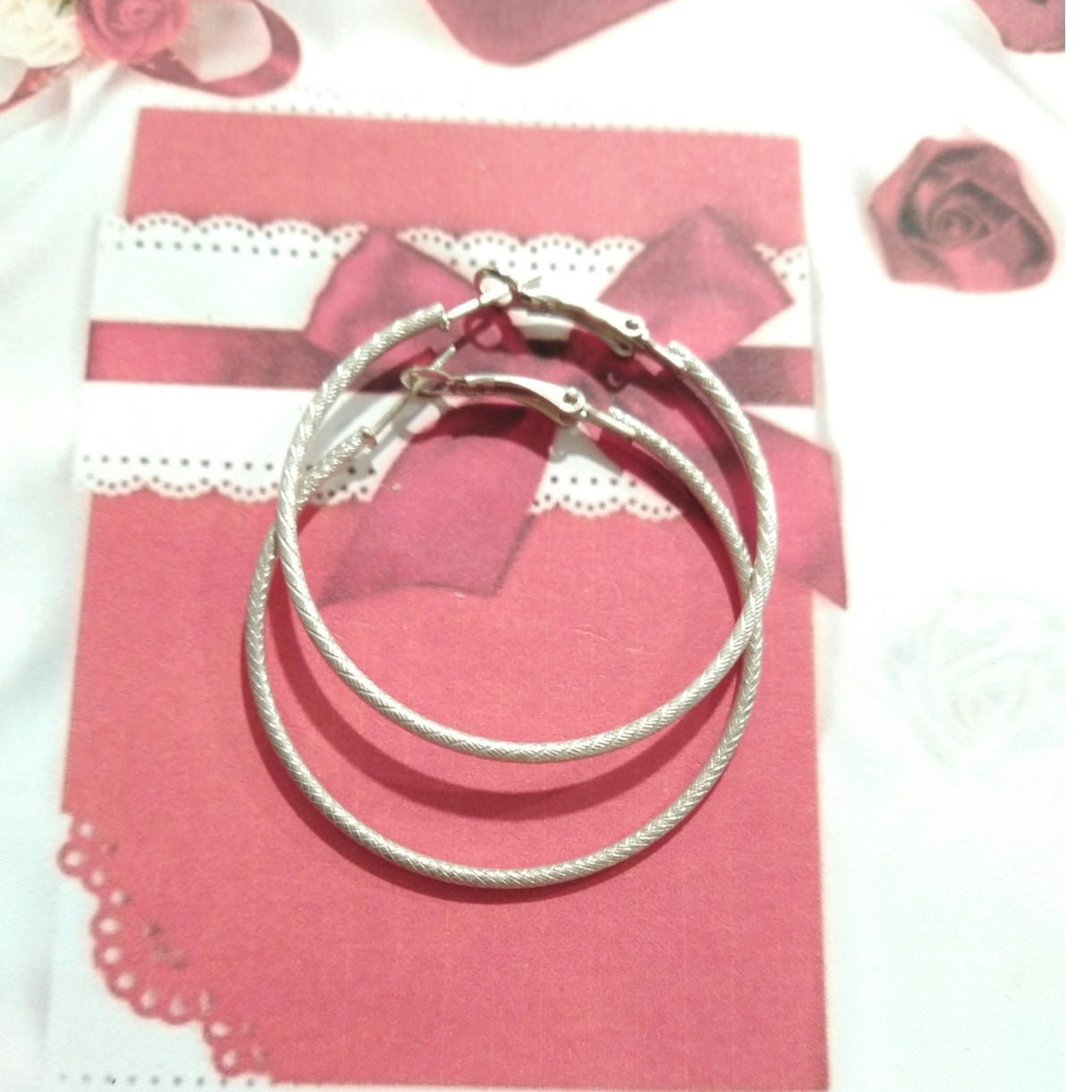 Vintage Silver Plated Hoop Earrings Lightweight