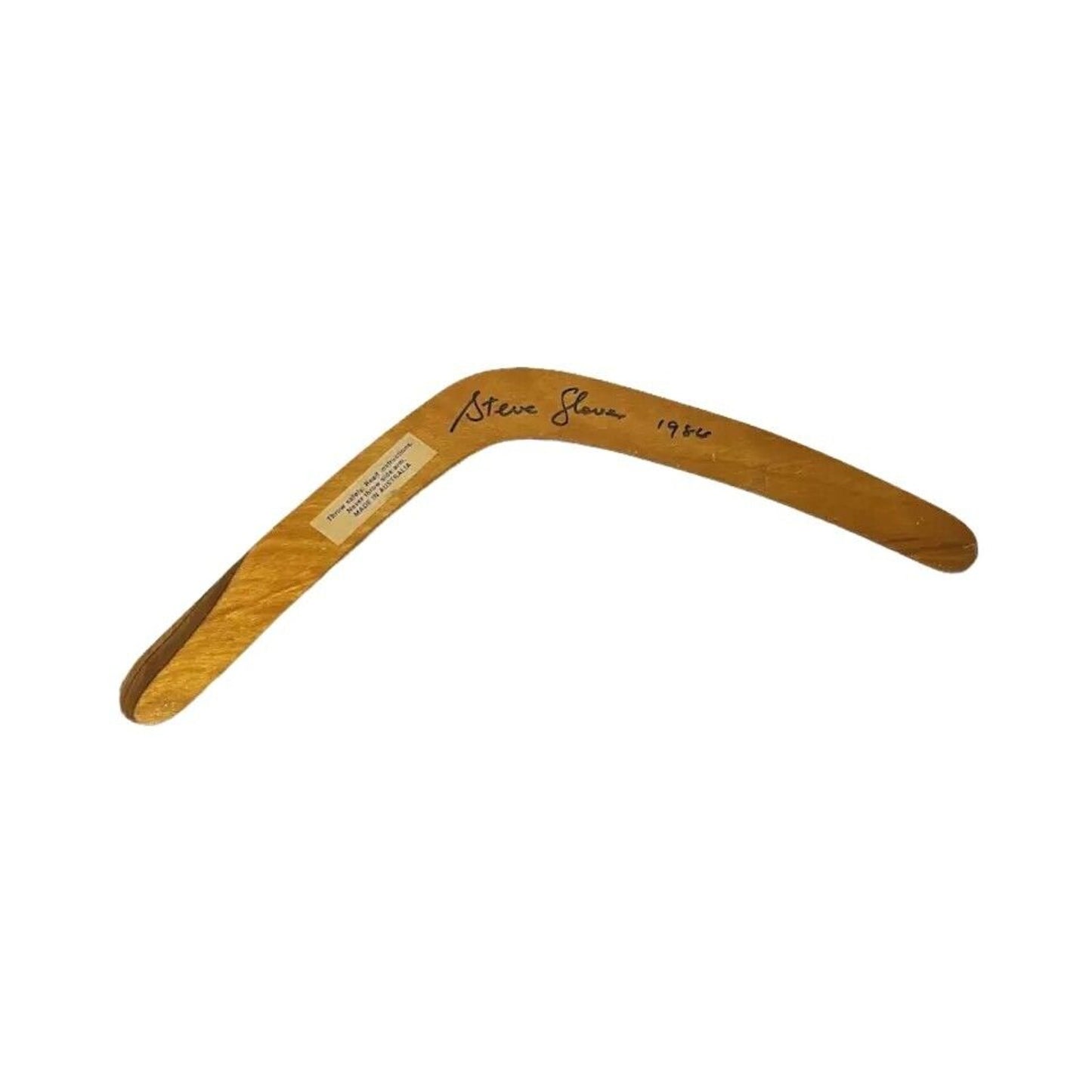 Australian Wood Boomerang Steve 1984 Hand Carved Kangaroo Lizard Signed
