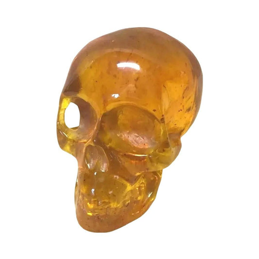 Skull Sculpture Figurine Decor Orange Honey Amber Antique Imperial Russian
