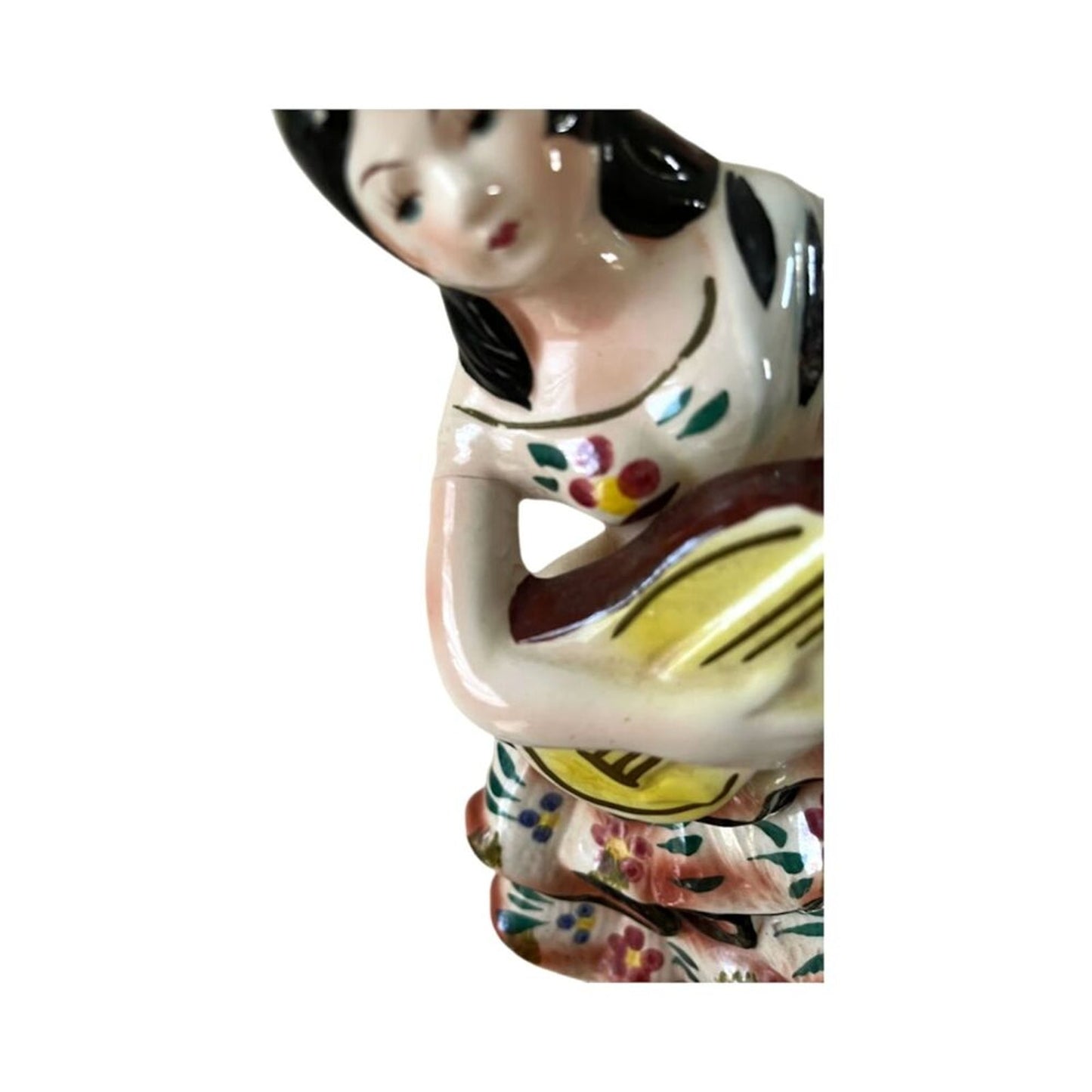 Vintage Figurine Statue Porcelain Flamenco Dancer Guitar Player Spanish Woman