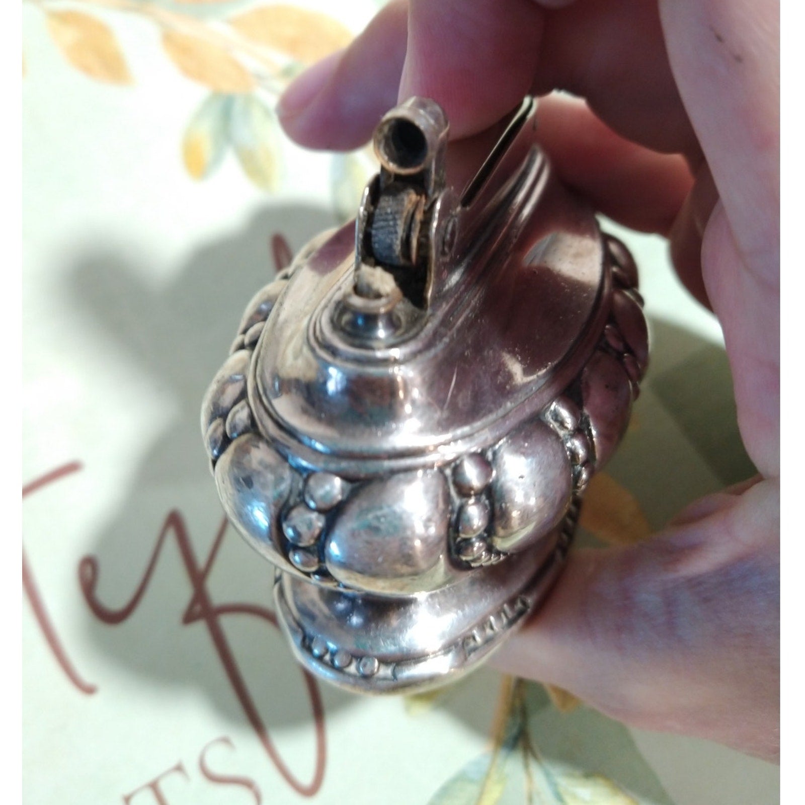 Vintage Ronson “Crown” Silver Plate Table Lighter Wick