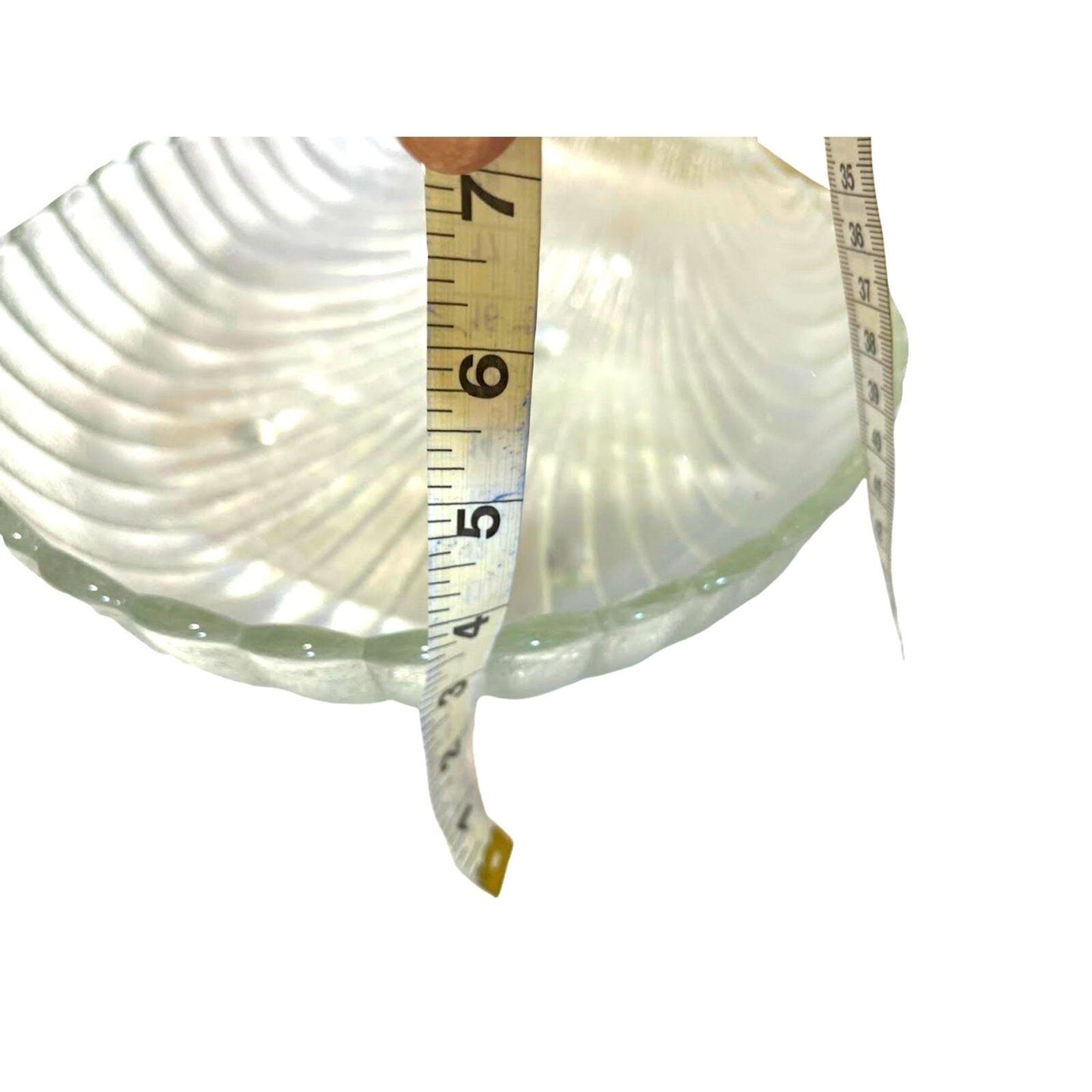 Vintage Serving Platter Shell Dish Clear Crystal Glass