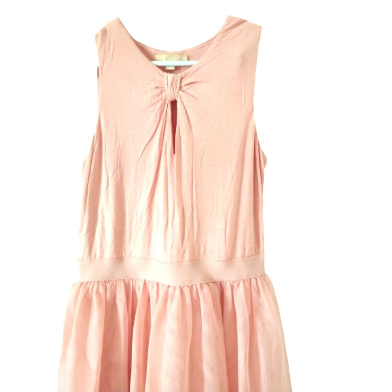 Hope & Harlow peach maxi sleeveless prom dress gown 8 M