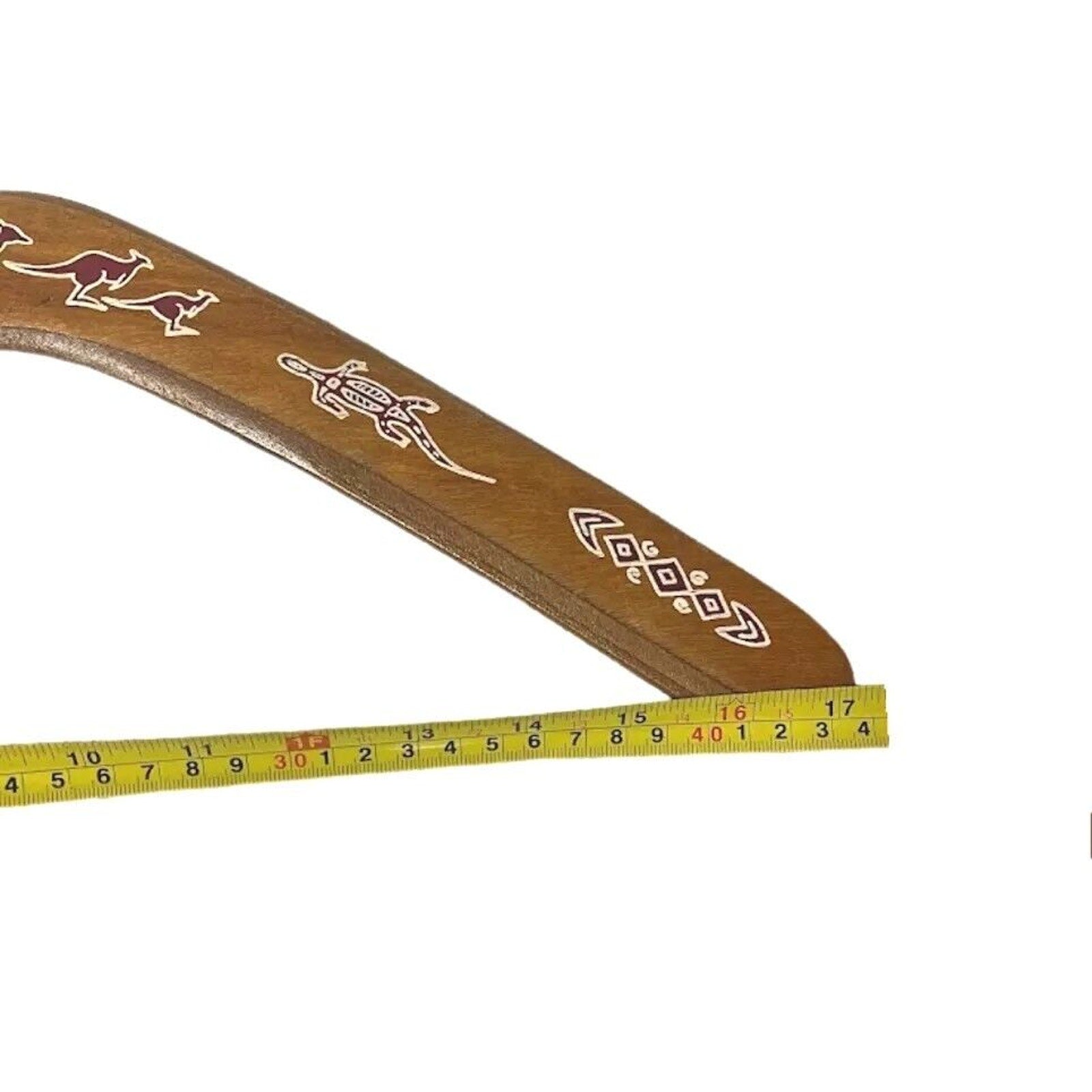 Australian Wood Boomerang Steve 1984 Hand Carved Kangaroo Lizard Signed