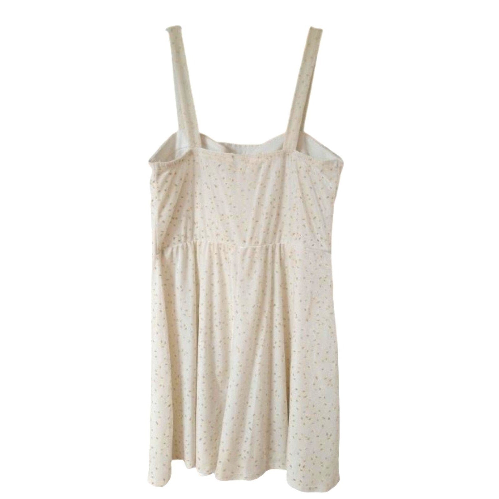 Speechless Fit & Flare White Gold Flakes Mini Women's Dress Size L Sleeveless