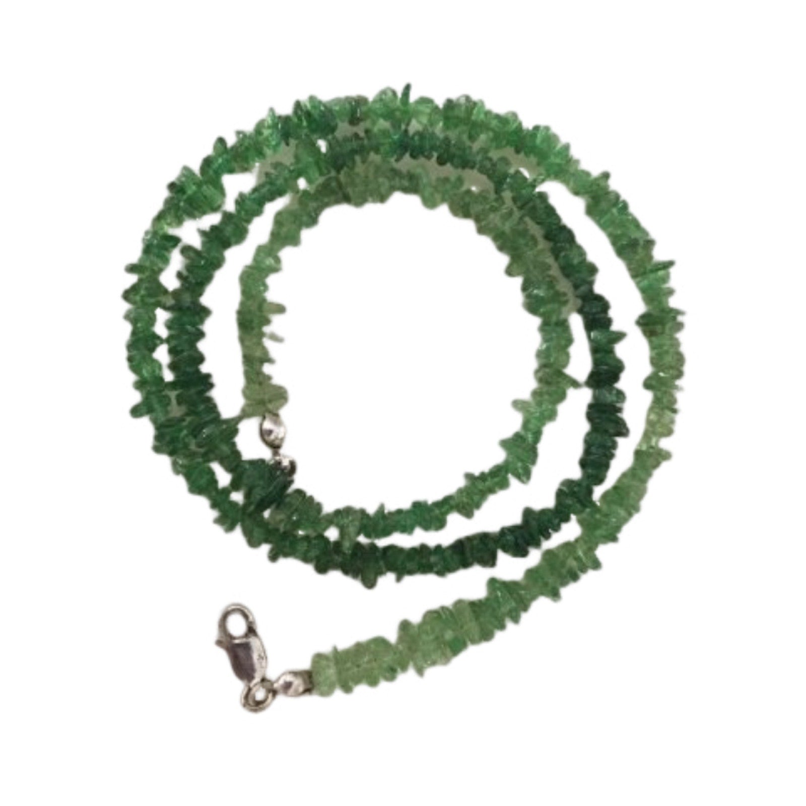 Natural Gemstone Necklace Bracelet Chrome Diopside Sterling Green Uncut Chips