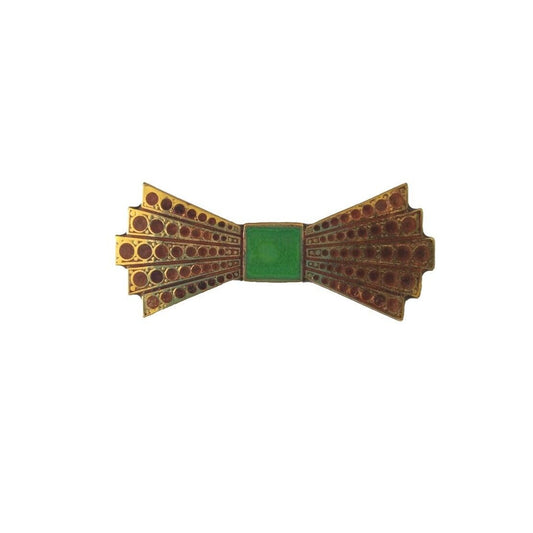 Vintage Women's Brooch Pin Gold Tone Enamel Fashion Jewelry Art Deco