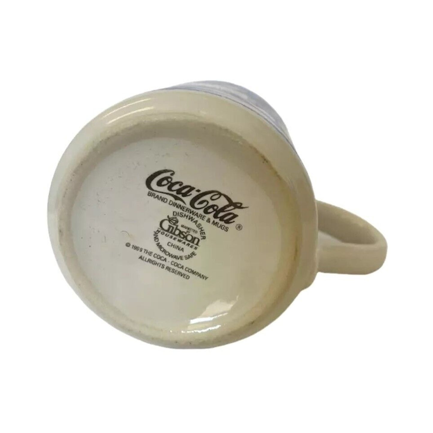 Vintage Gibson Coca Cola Christmas Polar Bears Coffee Cup Mug 10 oz Snow Scene