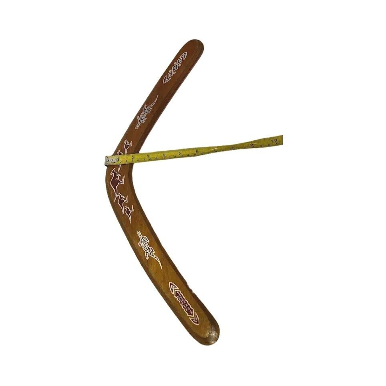 Australian Wood Boomerang Steve 1984 Hand Carved Kangaroo Lizard Signed