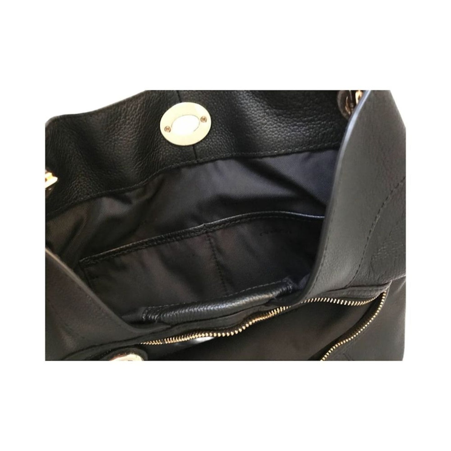 NWOT Coach Turnlock Edie Pebble Leather Shoulder Bag Beachwood Black Gold 36855