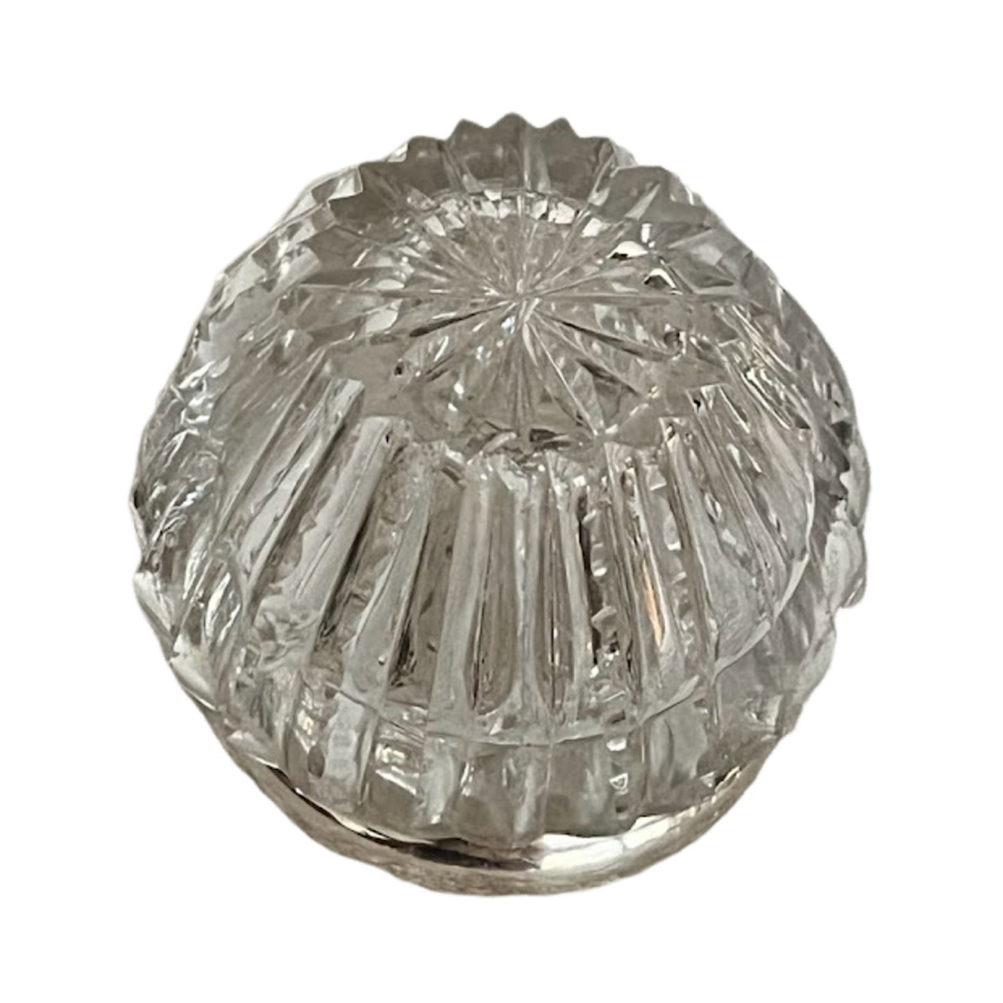 Unger Bros Crystal Powder Jar Repousse Love's Dream Art Nouveau Sterling Silver
