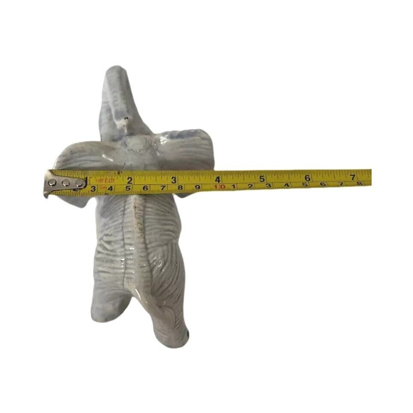 Ceramic Trunk Up White Elephant Figurine Porcelain Ceramic Vintage