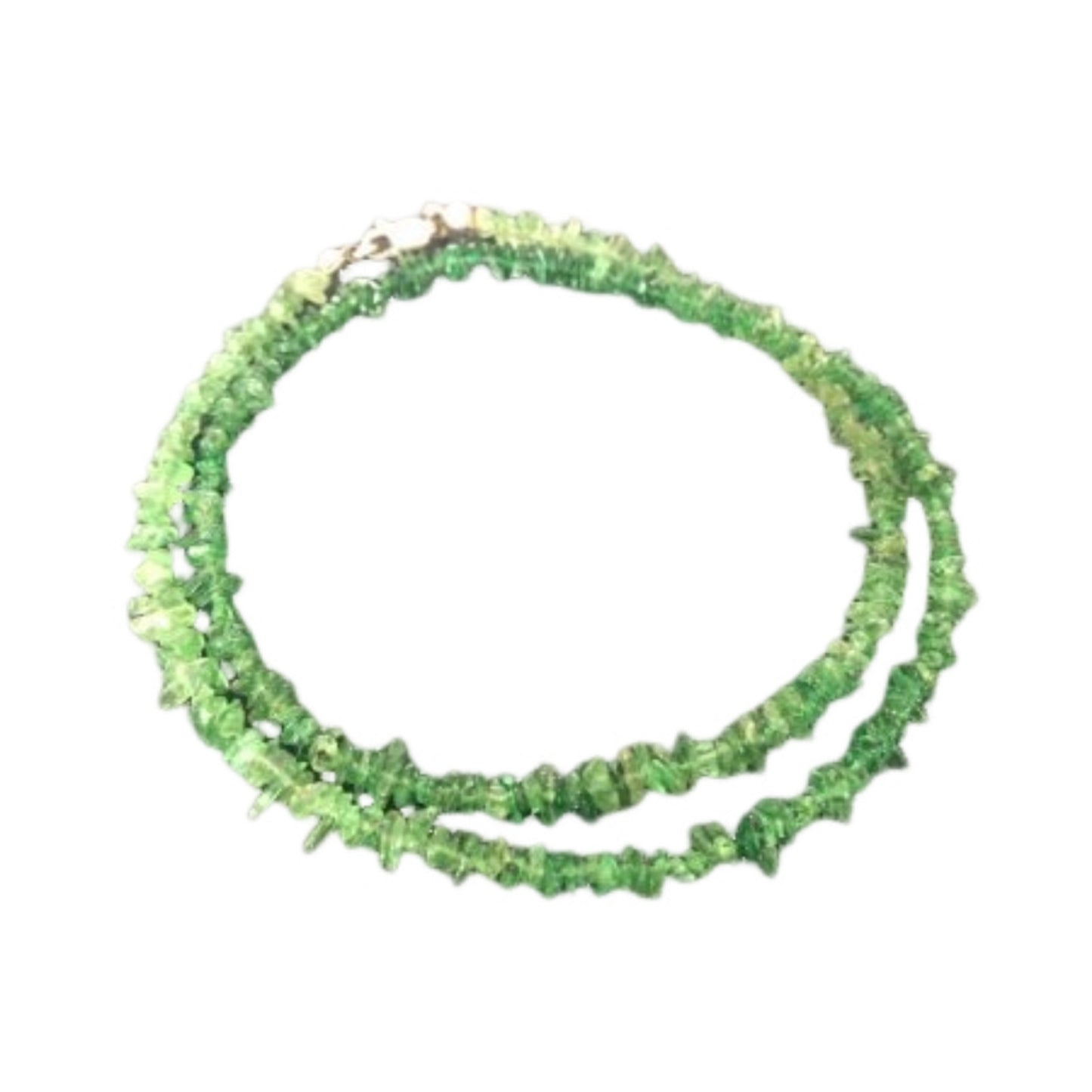 Natural Gemstone Necklace Bracelet Chrome Diopside Sterling Green Uncut Chips