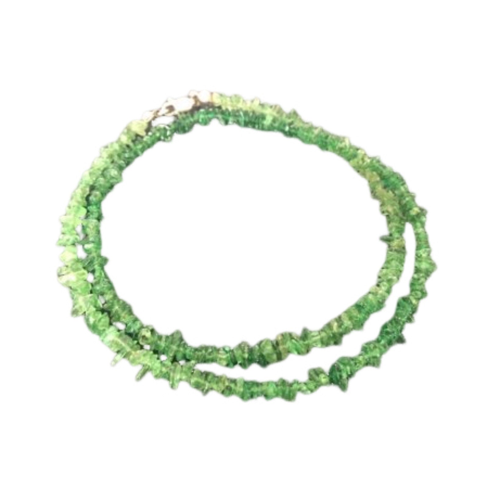 Natural Gemstone Necklace Bracelet Chrome Diopside Sterling Green Uncut Chips
