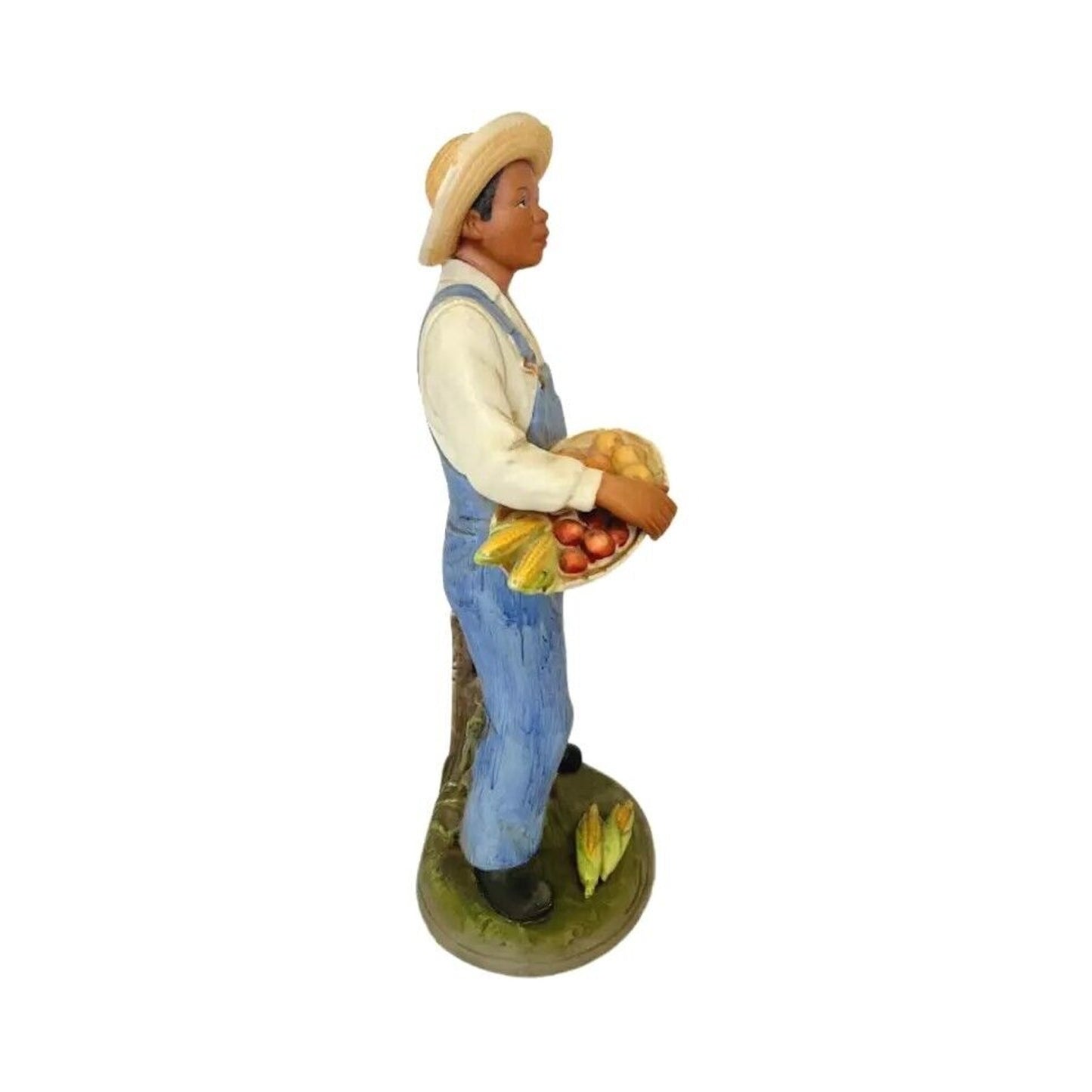 Homco Vintage 1472 Home Interiors Black Man Figurine Farmer Harvest Collection
