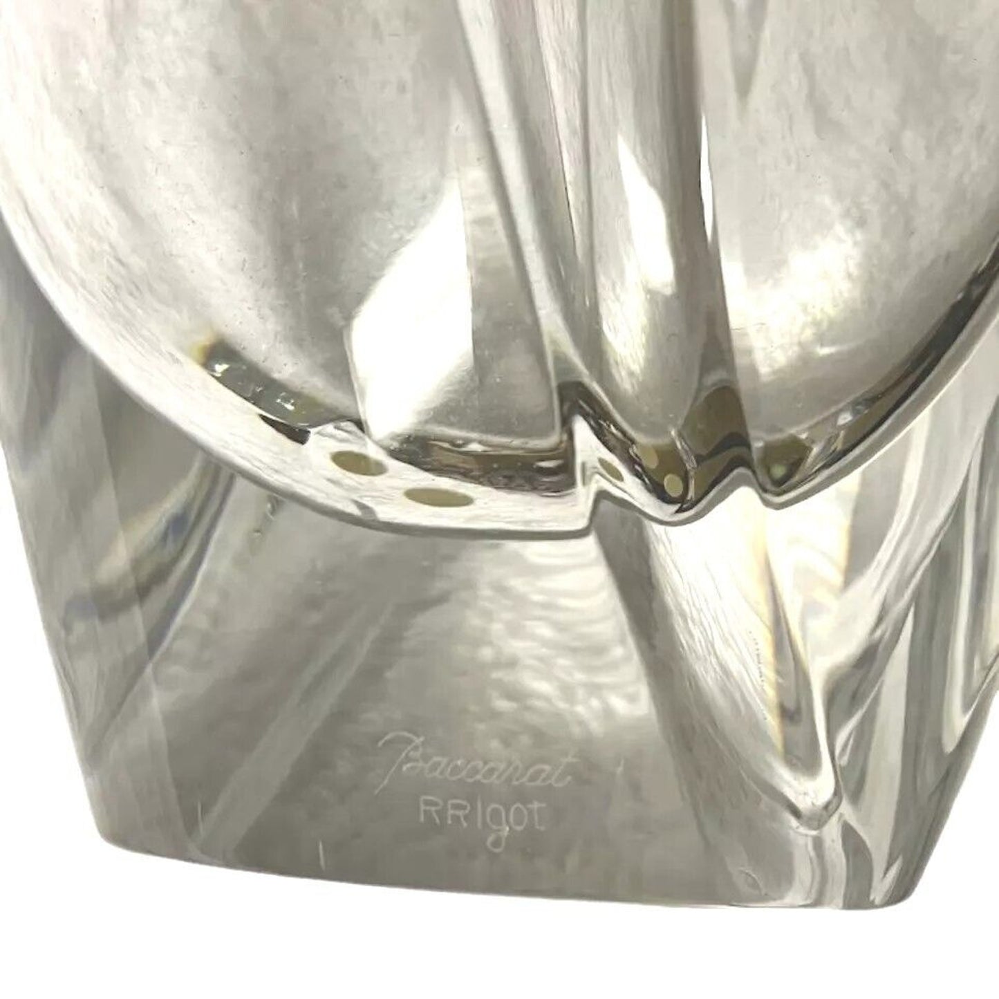 Vintage Baccarat Clear Crystal "Giverny" Vase By Robert Rigot signed France 9"H