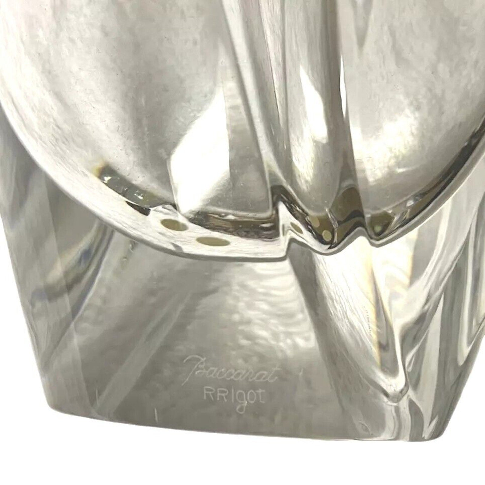 Vintage Baccarat Clear Crystal "Giverny" Vase By Robert Rigot signed France 9"H