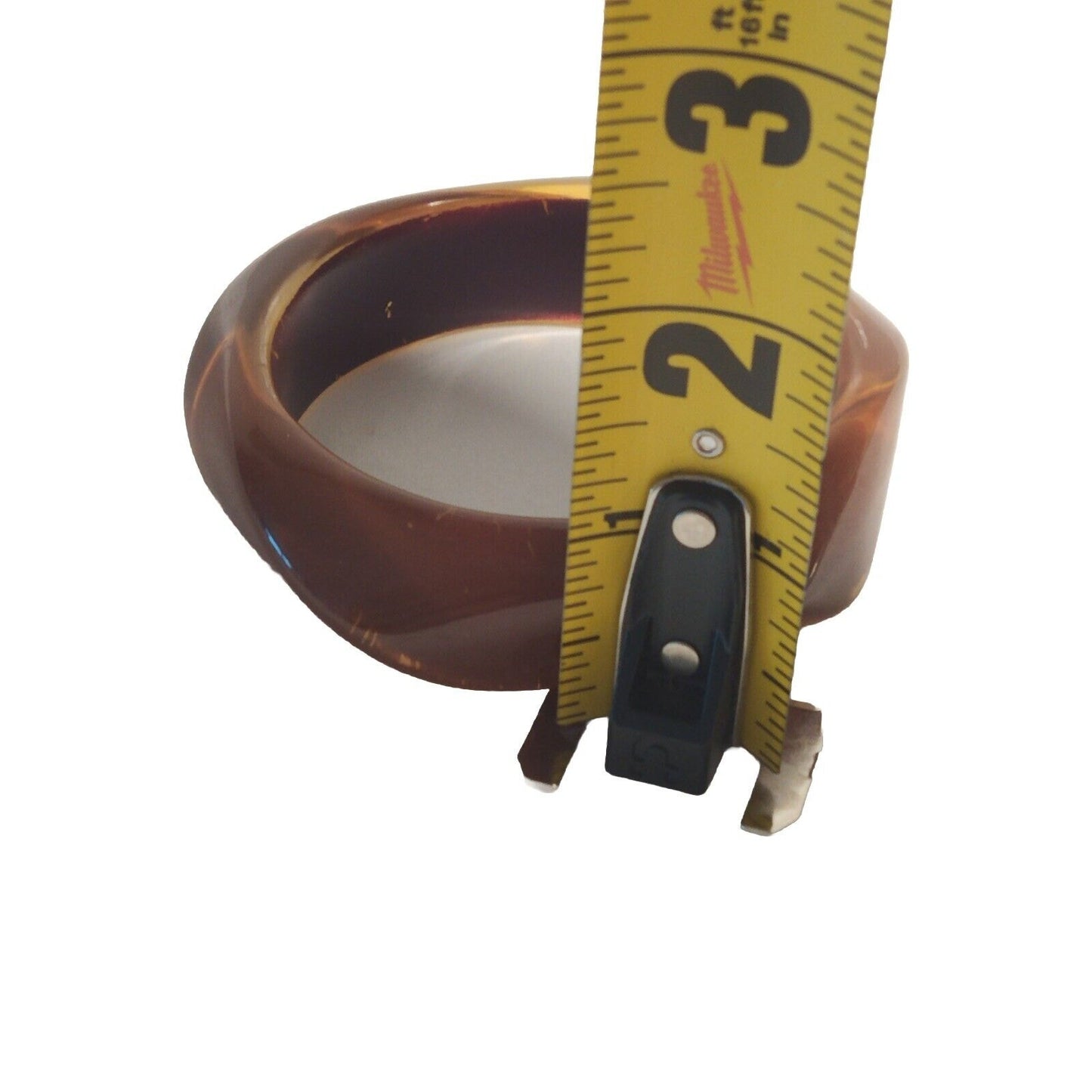 Chunky Marbled Brown Lucite Bangle Bracelet Vintage