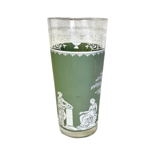 Vintage Jeanette Green Wedgwood Jasperware Tumbler Glass Cup Greek Design