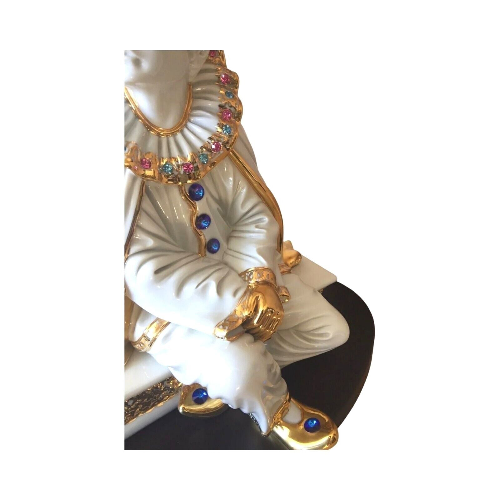 Vintage Harlequin Table Lamp – Capodimonte, Limoges Swarovski and 24K Gold