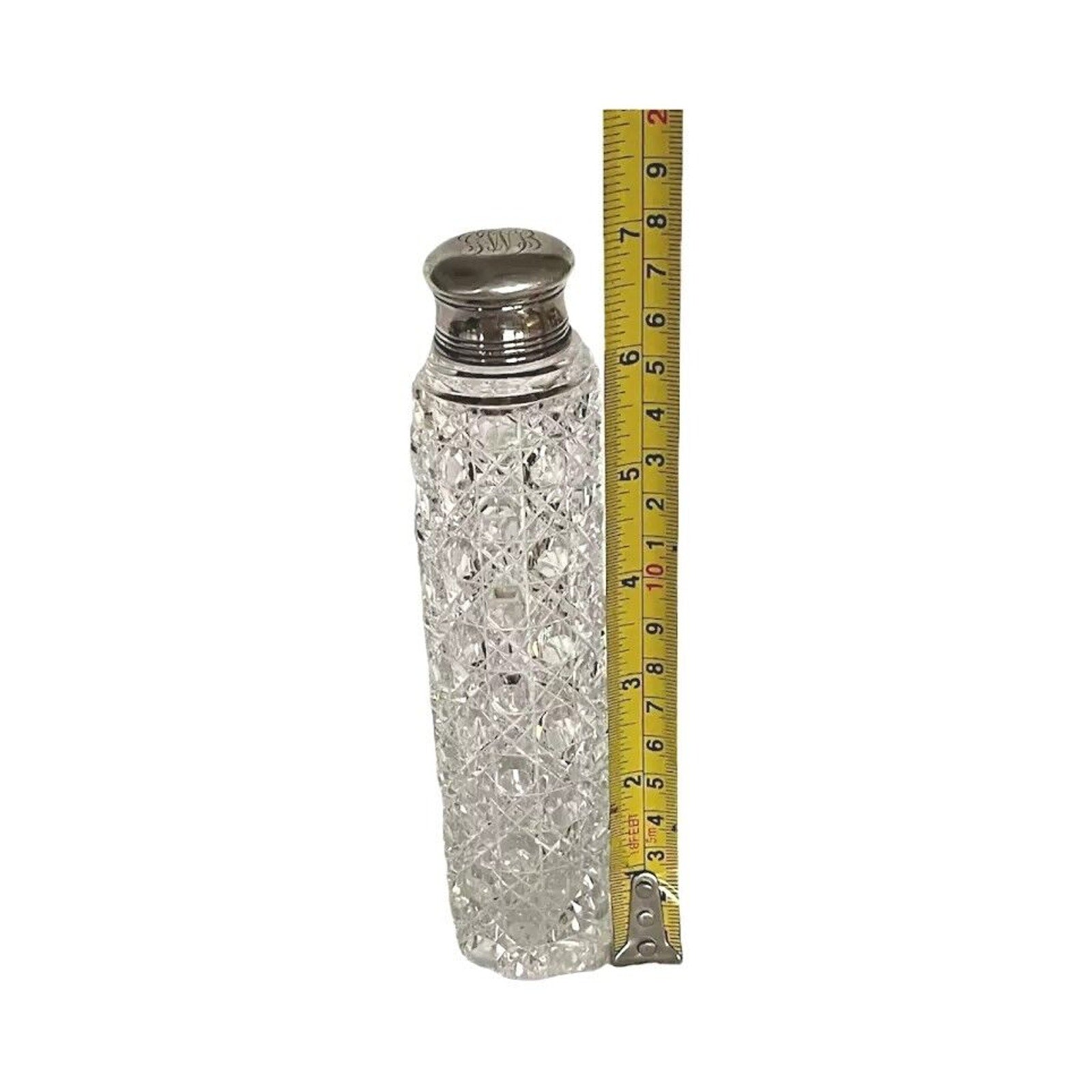 Antique Tiffany & Co Scent Perfume Bottle Sterling Silver Cap Cut Crystal