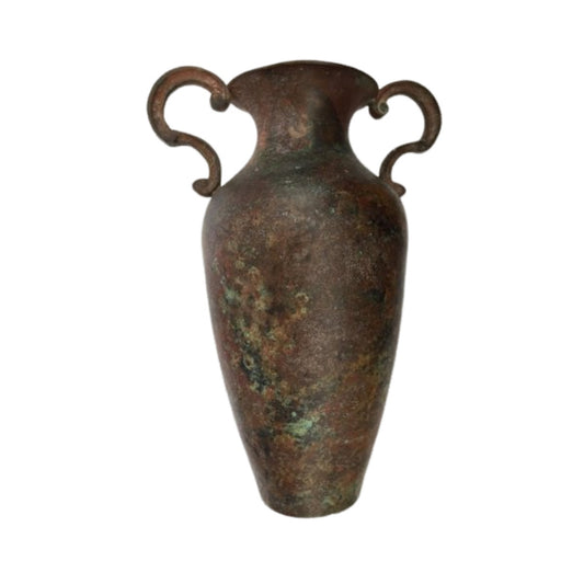 Antique Ancient Byzantine Urn Vase Solid Bronze With Handles East Roman