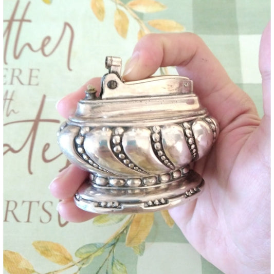Vintage Ronson “Crown” Silver Plate Table Lighter Wick