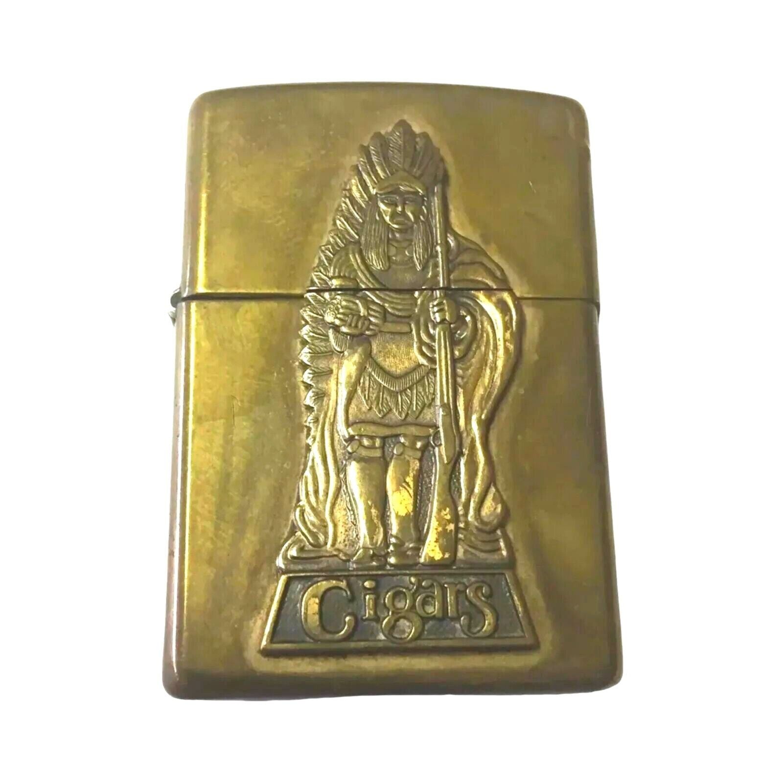 Brass Zippo Lighter Bradford Pa Usa Native American & Marcus Garvey Hero Coin